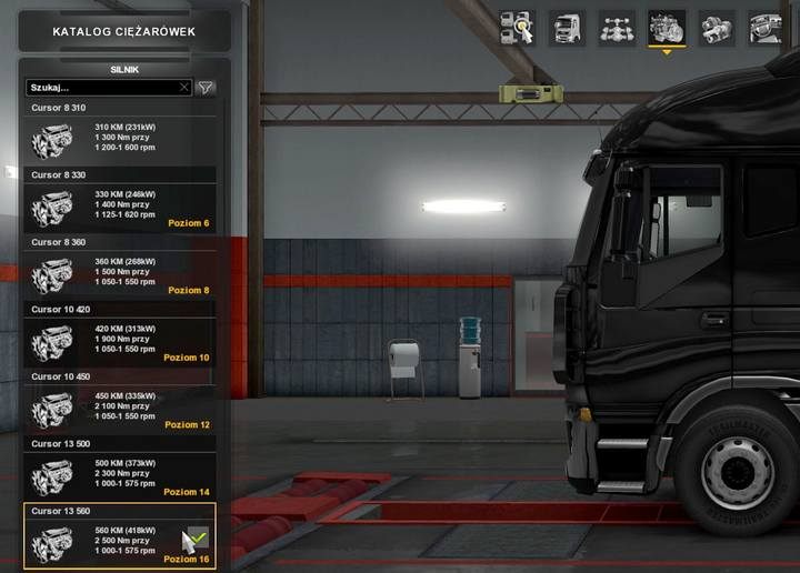 Most of the trucks offer a great variety of engines - usually, the main aspect that limits you from using them is your characters level - ETS2: Upgrades and customization - Repair and modifications - Euro Truck Simulator 2 Game Guide