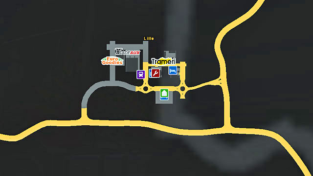 The city is located near the French and Belgian border - France | Cities - Cities - Euro Truck Simulator 2 Game Guide