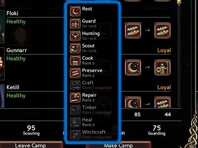 The first three of the skills described above are the most important ones during each stop, whereas the rest of them can be helpful depending on the situation - Navigating the world map and camping - The Basics - Expeditions: Viking Game Guide