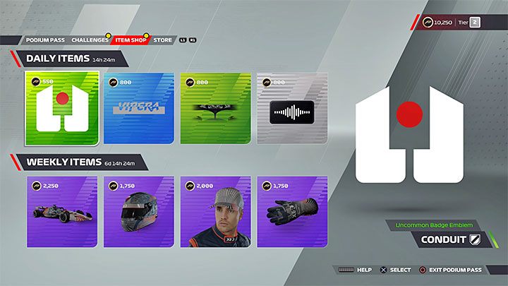 The second option is the Item Shop, which has daily and weekly offers - F1 22: Microtransactions (MTX) - are they in the game? - FAQ - F1 22 Guide