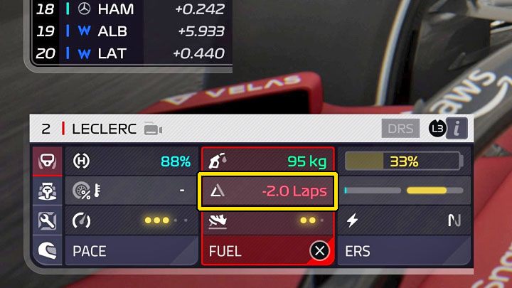 You can easily observe the amount of fuel you have on the cards of individual drivers (the consumption for each of them may, of course, be different) - F1 Manager 2022: Fuel consumption - how to reduce, fuel commands - FAQ - F1 Manager 2022 Guide