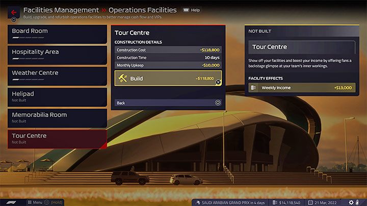 How to unlock: Build or upgrade a facility - F1 Manager 2022: Trophies / Achievements - list of all, trophy guide - Appendix - F1 Manager 2022 Guide