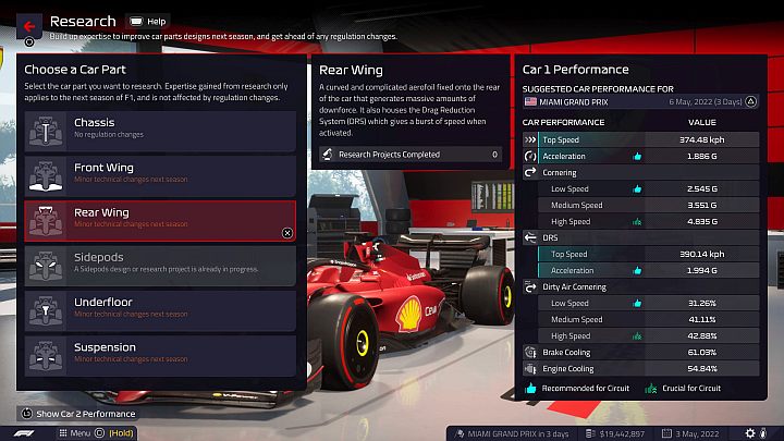 How to unlock: Complete a car part research project for next season - F1 Manager 2022: Trophies / Achievements - list of all, trophy guide - Appendix - F1 Manager 2022 Guide