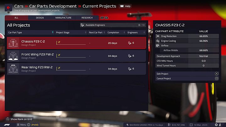 Start 3 different projects and assign 6 engineers to each of them - F1 Manager 2022: Trophies / Achievements - list of all, trophy guide - Appendix - F1 Manager 2022 Guide