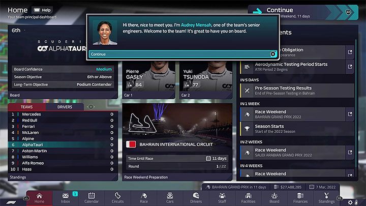 F1 Manager 2022 has a tutorial (First Time Guidance), which you can treat as an introduction to the main mechanics of the game - F1 Manager 2022: Game difficulty level - can it be changed? - FAQ - F1 Manager 2022 Guide