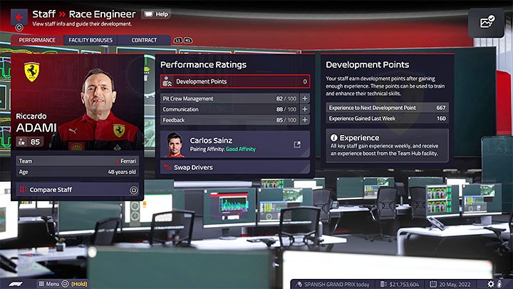 Each of your drivers has their own personal Race Engineer, i - F1 Manager 2022: Facilities and Staff - Basics - F1 Manager 2022 Guide