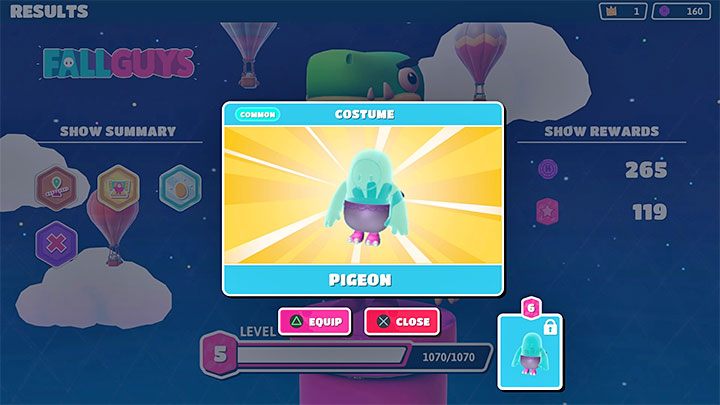 2) Receive items as a reward for advancing to higher levels of experience - subsequent levels of experience can grant you specific cosmetic items, which are received for free at the time of getting a level up - Fall Guys: Customize character - change of appearance - Basics - Fall Guys Guide