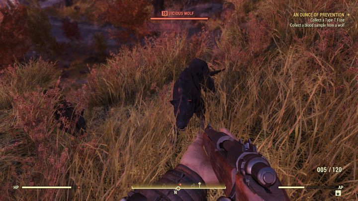 Wolves are found the farthest from Medical Centre and they are the strongest enemy out of the three - An Ounce of Prevention - Fallout 76 Walkthrough - Main missions - Fallout 76 Guide
