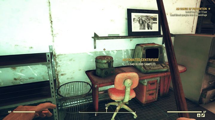 After completing all the objectives, you can get back to AVR Medical Center and go down to the lab - An Ounce of Prevention - Fallout 76 Walkthrough - Main missions - Fallout 76 Guide