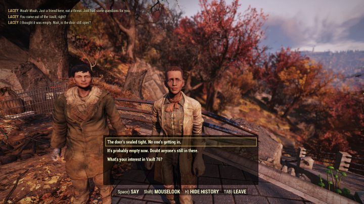 You will meet the first heroes near Vault 76. - Fallout 76 Wastelanders: Expansions plot - how to start? - Gameplay basics - Fallout 76 Guide