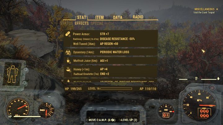 Dysentery causes periodic water loss. - How do the diseases work in Fallout 76? - FAQ - Fallout 76 Guide