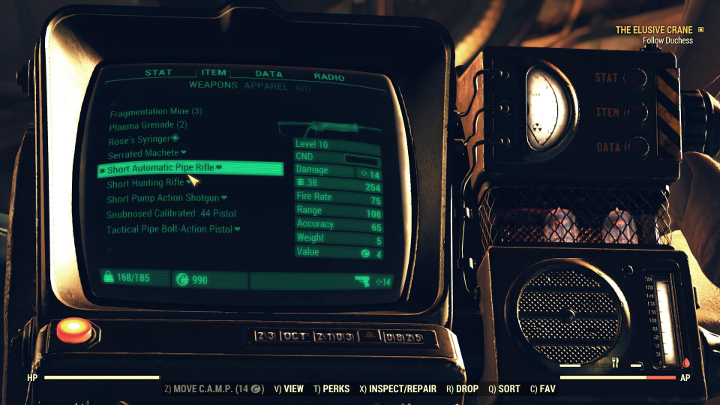 The game world is full of weapons. - Fallout 76 Wastelanders: Best starting tips for the expansion - Gameplay basics - Fallout 76 Guide