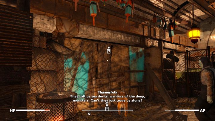 Choose the larger exit shown in the image above - Fallout London: How to exit Thameshaven Market? - Fallout: London: Quests - Fallout London Guide