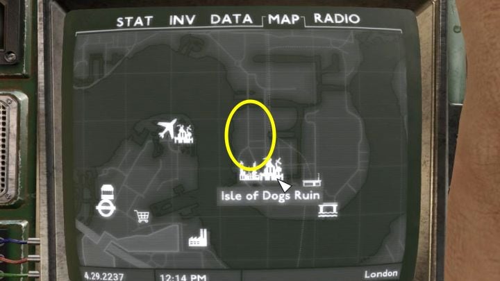 Millwall is the easiest to access because it's a location you've already visited as part of the Vagabonds storyline - traveling to this region is described on the How to get to Millwall - Fallout London: How to get Lapel Pin from IODS Enforcer Captain? - Fallout: London: Quests - Fallout London Guide