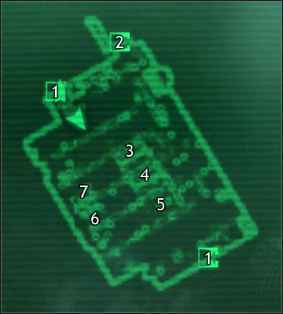 Map legend: 1 - doors to Capitol Wasteland - Fallout 3: Rivet City, detailed maps - Detailed maps - Fallout 3 Game Guide