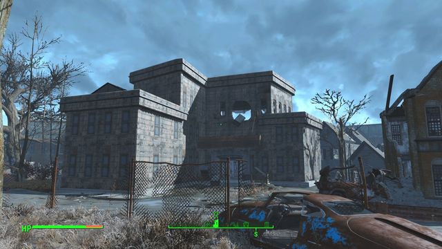 A big destroyed building - Fallout 4: Collegiate Administration Building - Cambridge - Sector 5 - Fallout 4 Game Guide & Walkthrough