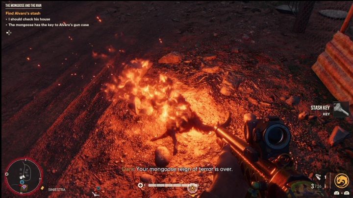 After killing the animal, take the key, which you will use to explore the apartment - Far Cry 6: The Mongoose and the Man - Treasure Hunts (Madrugada) - Madrugada - Far Cry 6 Guide