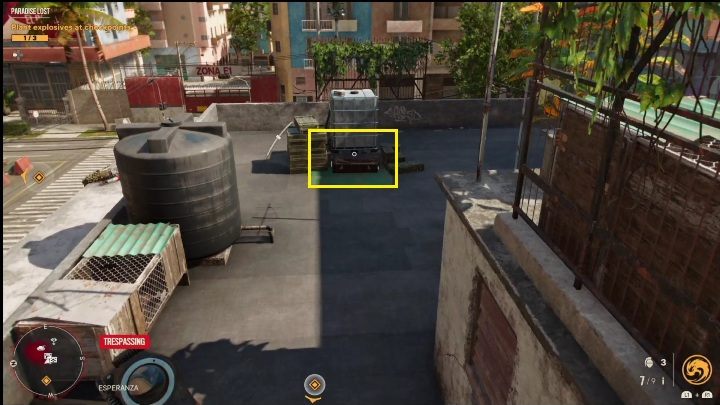 You'll find the gun crate on the roof, between cages, boxes and various containers - Far Cry 6: Light Machine Guns, unique weapons - list - Unique weapons - Far Cry 6 Guide