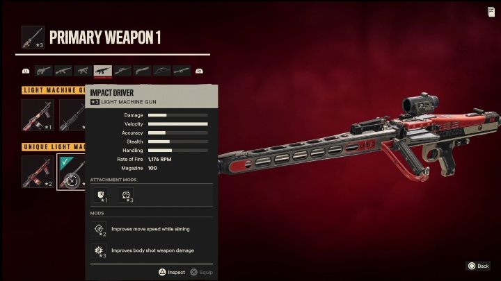 Special features: Impact Driver is a light machine gun with the following modifications - Far Cry 6: Light Machine Guns, unique weapons - list - Unique weapons - Far Cry 6 Guide