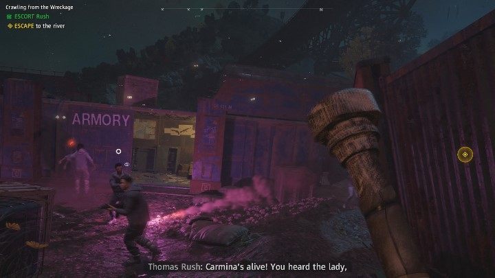 After a while, a group of allies will join you and your new target will be to escape to the river - Crawling from the Wreckage | Far Cry New Dawn Walkthrough - Story Missions - Far Cry New Dawn Guide