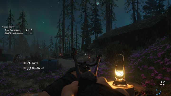 You now have to shoot moving helmets - Crows Feet, Eagles Eyes - Side Mission Far Cry New Dawn Walkthrough - Side Missions - Far Cry New Dawn Guide