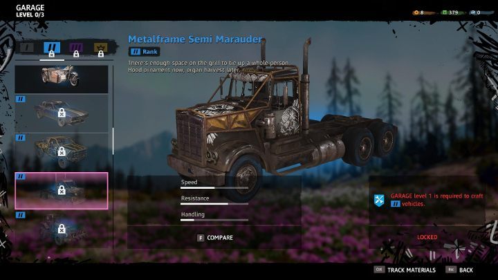 Vehicle Workbench allows you to make new vehicles. - Crafting in Far Cry New Dawn - Game basics - Far Cry New Dawn Guide