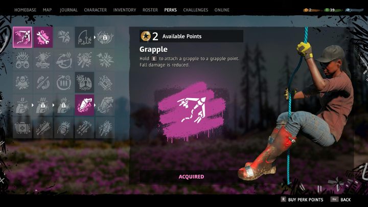 Grapple skill requires only two talent points. - How do I unlock the Grapple in Far Cry New Dawn? - FAQ - Far Cry New Dawn Guide