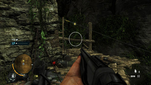 After you dispose of all of your enemies, enter the area next to the zip line (the screenshot) and collect the flak jacket from the crate - Lin Cong I Presume - Main missions - Far Cry 3 - Game Guide and Walkthrough