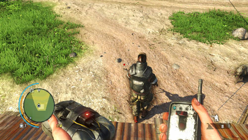 Once on the rooftop, toss a stone to make the enemy take a few steps forward - Warrior Rescue Service - Main missions - Far Cry 3 - Game Guide and Walkthrough