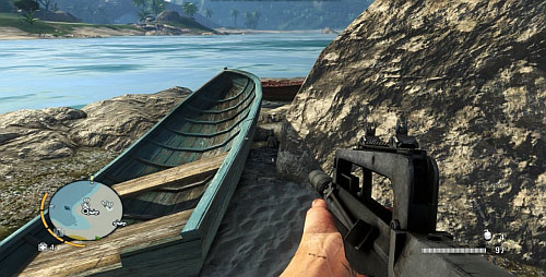 The statuette can be found in the marked area between the boat and the rocks - The Northern Island - North-western part - Cult Objects - Far Cry 3 - Game Guide and Walkthrough