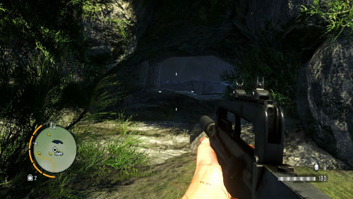 Reach the area marked with the red circle, to face a cave entrance - The Southern Island - South-western part - Cult Objects - Far Cry 3 - Game Guide and Walkthrough