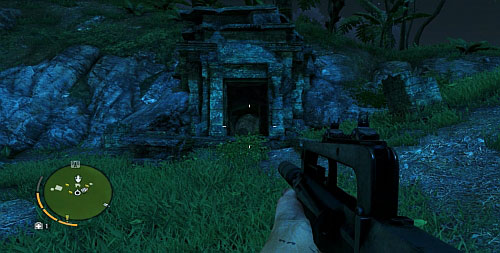 In the northern part, there is a place, where the slope is inclined at an angle that makes it possible to climb higher - The Northern Island - South-western part - Cult Objects - Far Cry 3 - Game Guide and Walkthrough