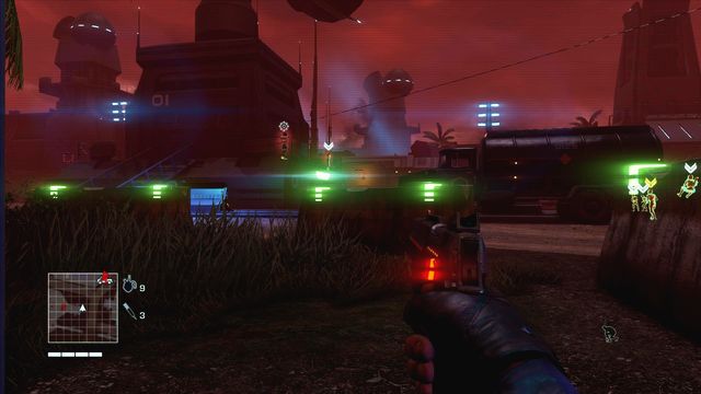 Go out the building heading towards the tower and turn right - 1 - You got time to duck? - Main missions - Far Cry 3: Blood Dragon - Game Guide and Walkthrough