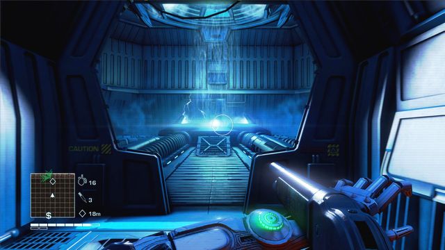 Several corridors later you'll get to the room with the shop cabinet and door with sign