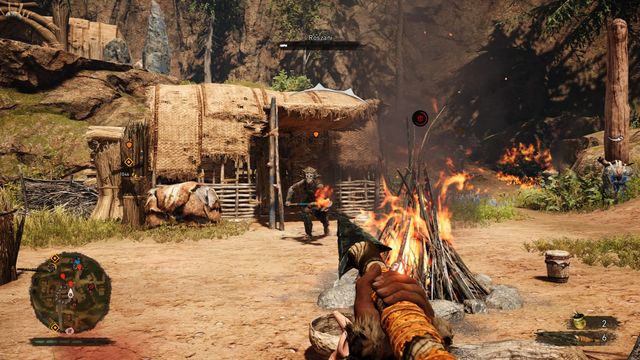 The heavy armored are the greatest threat in this camp. - Fire Screamers Fort (Izila) - Forts - Far Cry Primal - Game Guide and Walkthrough