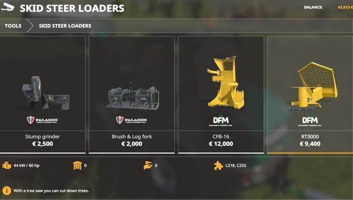 Skid steer loaders. - Farming Simulator 19: Wood harvesting - Wood - Farming Simulator 19 Guide and Tips