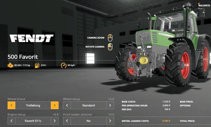 Fendt 500 Favorit. - Farming Simulator 19: Tractors, trucks - List of vehicles and machines - Farming Simulator 19 Guide and Tips
