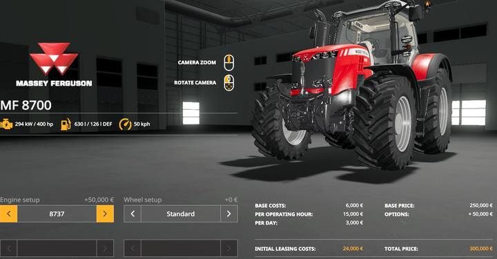 Massey Ferguson MF 8700. - Farming Simulator 19: Tractors, trucks - List of vehicles and machines - Farming Simulator 19 Guide and Tips