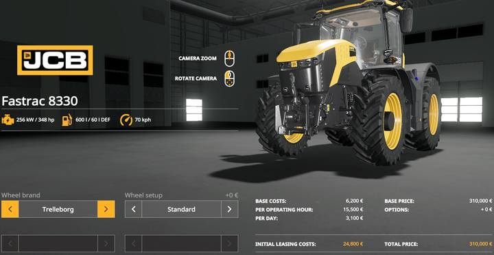 JCB Fastrac 8330. - Farming Simulator 19: Tractors, trucks - List of vehicles and machines - Farming Simulator 19 Guide and Tips