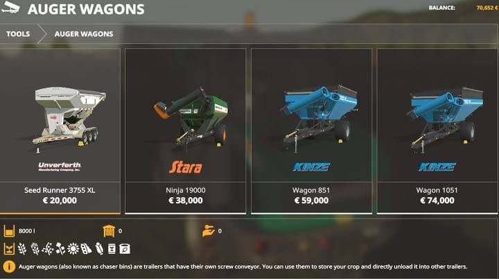 Auger wagons. - Farming Simulator 19: Trailers, semi-trailers - List of vehicles and machines - Farming Simulator 19 Guide and Tips