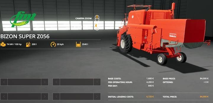 FMT Bizon Super ZO56. - Farming Simulator 19: Harvesters, headers - List of vehicles and machines - Farming Simulator 19 Guide and Tips