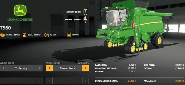 John Deere T560 - Farming Simulator 19: Harvesters, headers - List of vehicles and machines - Farming Simulator 19 Guide and Tips
