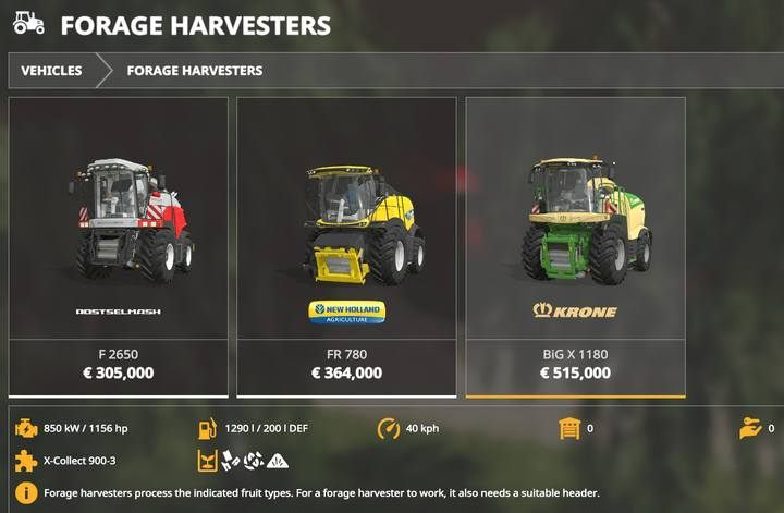 Forage Harvesters. - Farming Simulator 19: Harvesters, headers - List of vehicles and machines - Farming Simulator 19 Guide and Tips