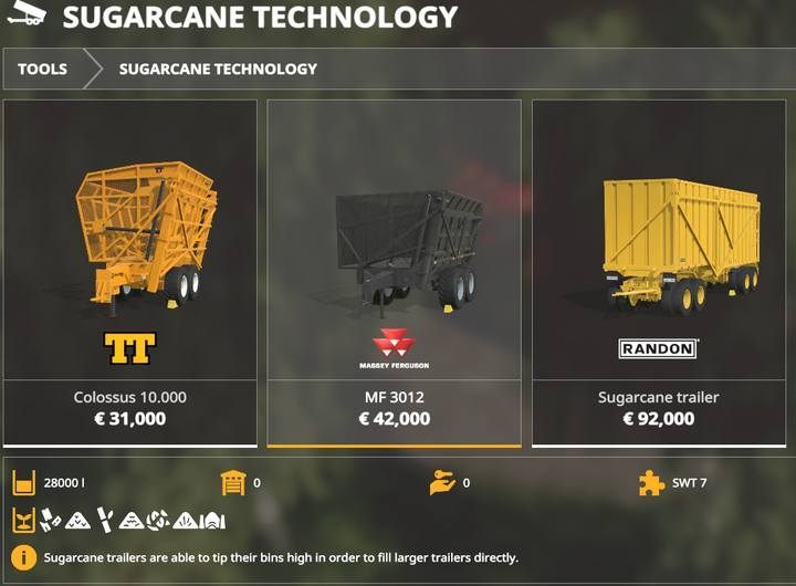 Trailers for transporting chopped straw, grass, hay, straw, chips and sugarcane. - Farming Simulator 19: Harvesters, headers - List of vehicles and machines - Farming Simulator 19 Guide and Tips