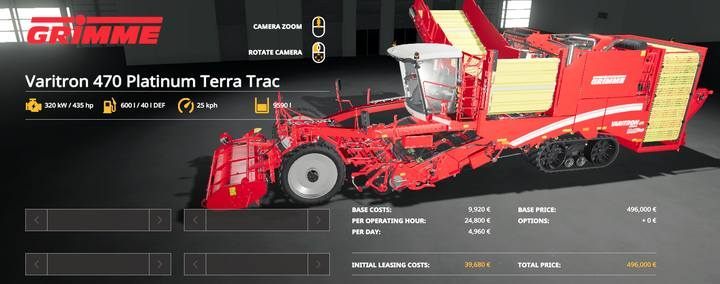 Grimme Varitron 470 Platinum Terra Trac. - Farming Simulator 19: Harvesters, headers - List of vehicles and machines - Farming Simulator 19 Guide and Tips