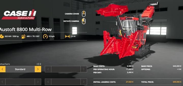 CaseIH Austoft 8800 Multi-Row. - Farming Simulator 19: Harvesters, headers - List of vehicles and machines - Farming Simulator 19 Guide and Tips
