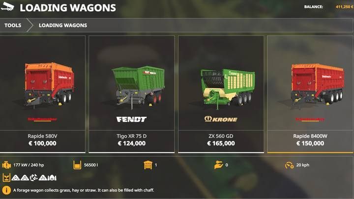 Loading wagons. - Farming Simulator 19: Machines for grass, hay - List of vehicles and machines - Farming Simulator 19 Guide and Tips
