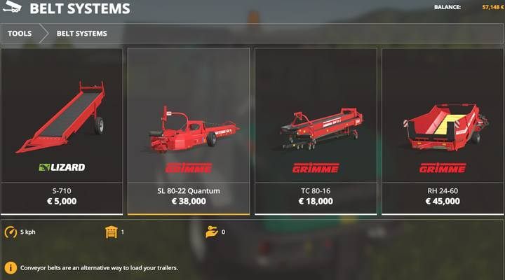 Belt systems. - Farming Simulator 19: Belt systems - List of vehicles and machines - Farming Simulator 19 Guide and Tips