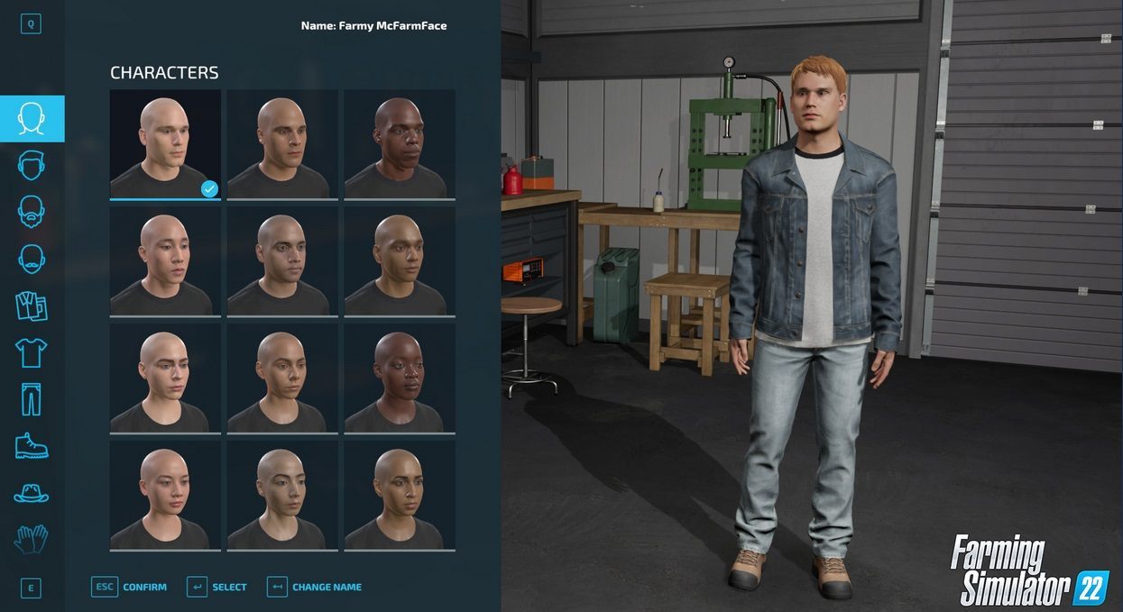 The creator is simple, as it is based on pre-made character templates - the game doesn't offer any extensive tools - Farming Simulator 22: FS19 and FS 22 - similarities & differences - Farming Simulator 22: Basics - Farming Simulator 22 Guide