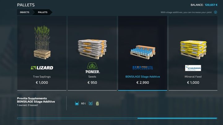 You can buy silage additives in the store - their consumption is minimal. - Farming Simulator 22: Sowing and mowing grass - Farming Simulator 22: Grass, hay and silage - Farming Simulator 22 Guide